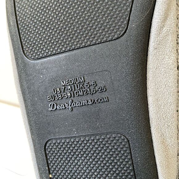 Dearfoams Slipper Booties in Women's Sz 7 8 Gray Knit - Picture 6 of 7